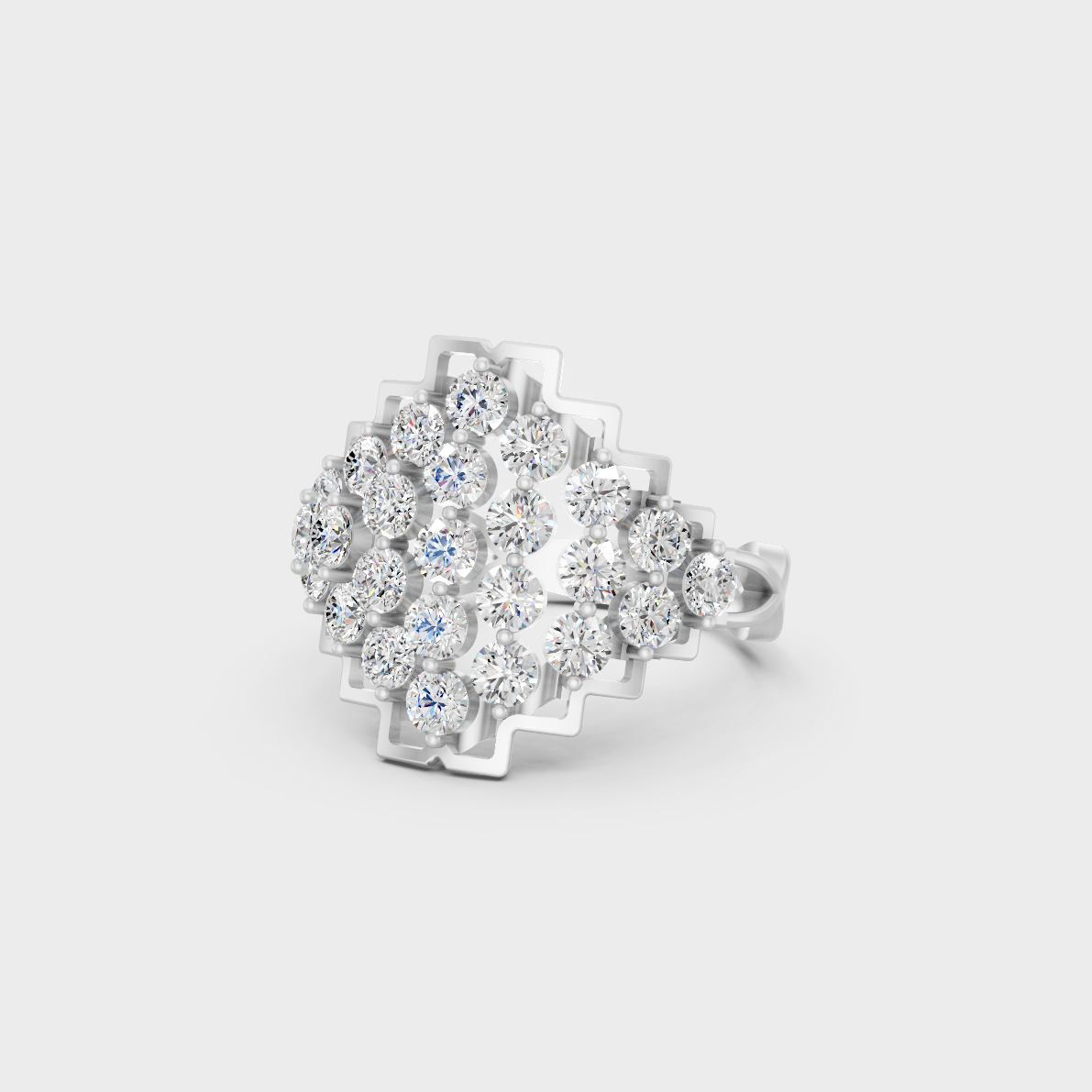 Breathtaking brilliance of a 1.47 Carat Round Cut Lab-Grown Diamond Cocktail Ring in solid 950 Platinum.